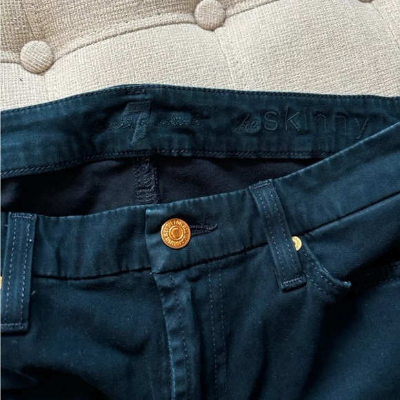 7 For All Mankind Sueded Super Skinny Jeans, size 29, Deep Turquoise - Picture 4 of 6